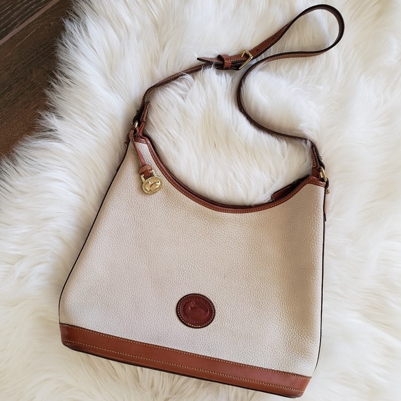 Dooney & Bourke Handbags - B2G1 VTG Dooney & Bourke Cream Leather Hobo Purse
